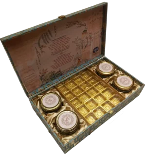 Customised 4 Jar 20 Cavity Box open, 800 G.M. Dry fruit box, 20 Piece Chocolate box, Dry Fruit box, 20 Piece Laddu Box, 20 Piece Bites box, Hybrid box, gift box, fancy box, trending box, M.D.F. Box, Wooden box, dibba, diba
