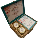 Customised 2 Jar Invitation Sweets box open, two jar box, blue box, invitation box, Wedding box, digital print box, invitation card box, suitcase box, gift box, hybrid box, dry fruit box, fancy box, trending box, premium box, popular box, wooden box, M.D.F. Box, dibba, diba