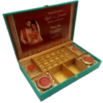 Customised 2 Jar 2 Container 18 pieces Chocolate Cavity Box open, Green Box, Choclate Box, Dry fruit Box, Namkeen Box, Wedding Box, Sagai Box, Ring ceremony box, Digital print box, wooden box, M.D.F. Box, Fancy box, Trending box, hybrid box, Gift box, dibba, diba