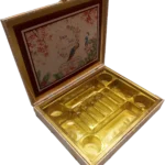 13 Piece Customised Wooden Bhaji Box open, Sweets and Namkeen box, wedding box, sagai box, premium box, gift box