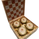 Customised 4 Jar Wooden box (M.D.F. box) open, Gift box, Dry fruit box, premium box, festival, weddings